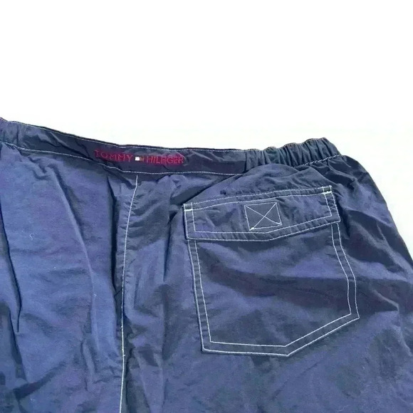 VTG Tommy Hilfiger Swimming  Beach Men Shorts Large Navy/ pockets Sporty Retro - Picture 6 of 8
